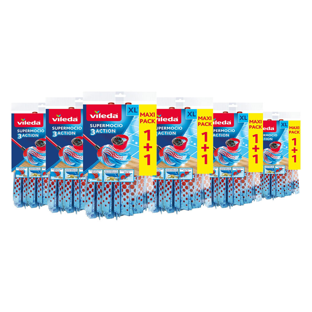 6x Vileda Super Mocio 3-Action Navulling 2 stuks