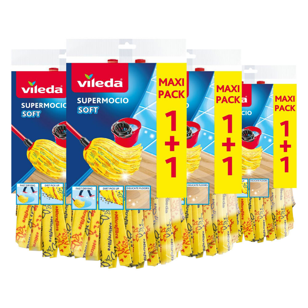 4x Vileda SuperMocio Soft Navulling 2 stuks