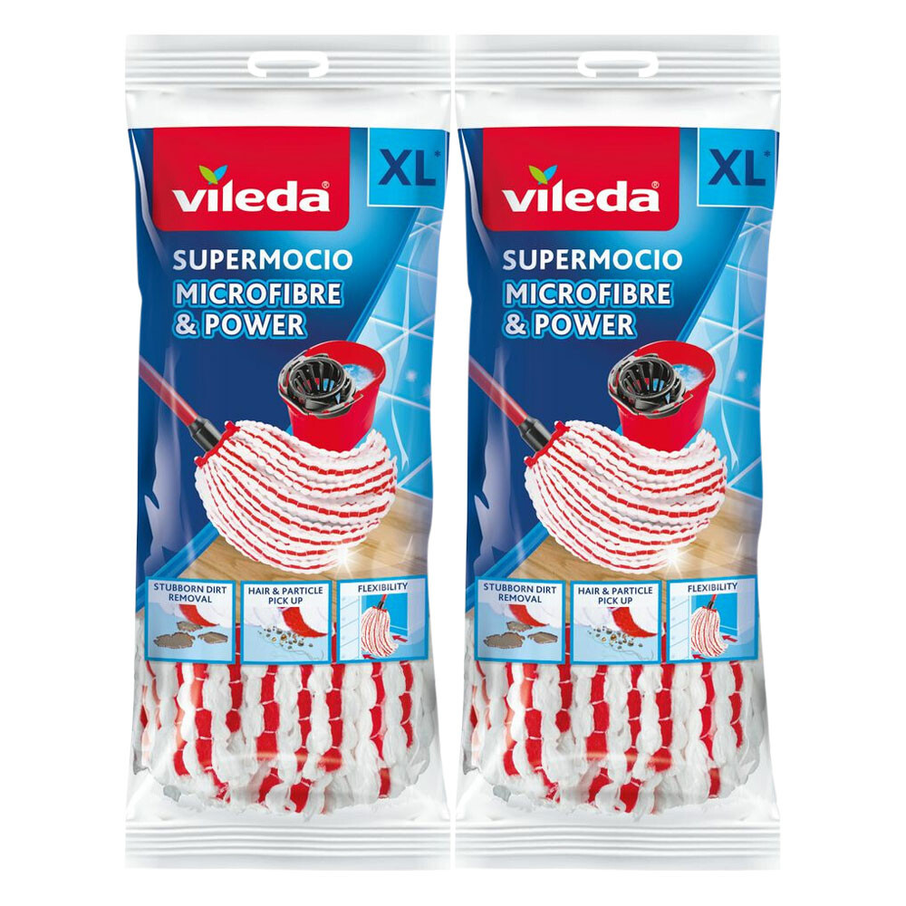 2x Vileda Super Mocio Microvezel & Power Navulling