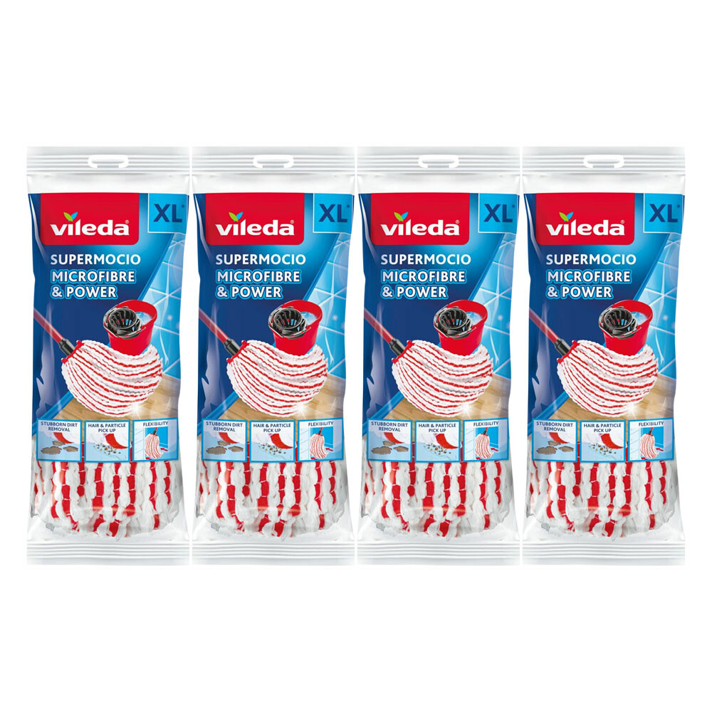 4x Vileda Super Mocio Microvezel & Power Navulling