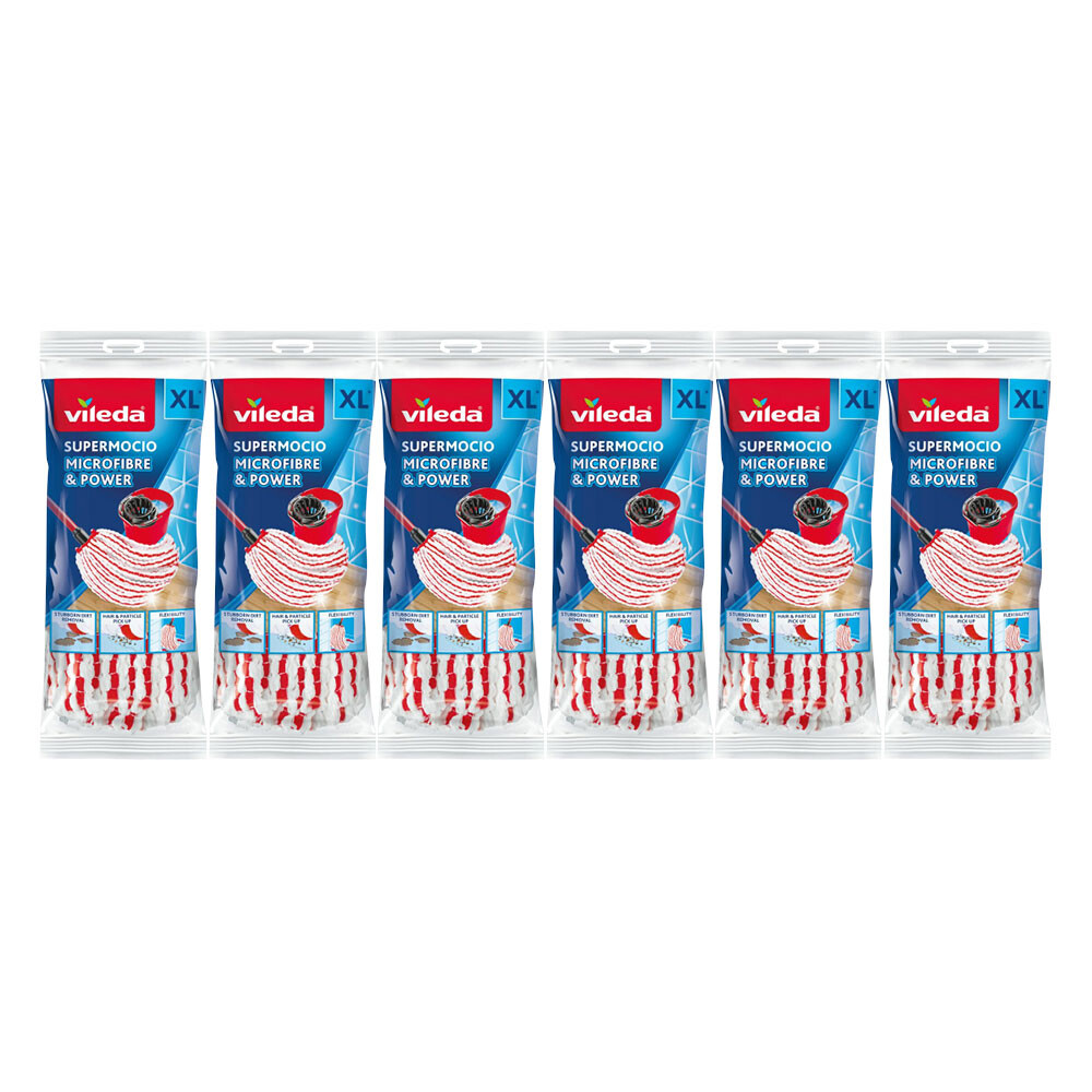 6x Vileda Super Mocio Microvezel & Power Navulling