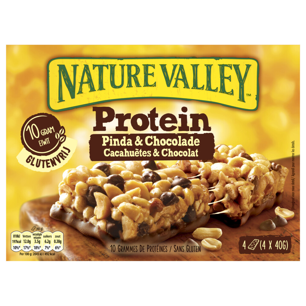 8x Nature Valley Proteine Pinda & Chocolade 4 stuks