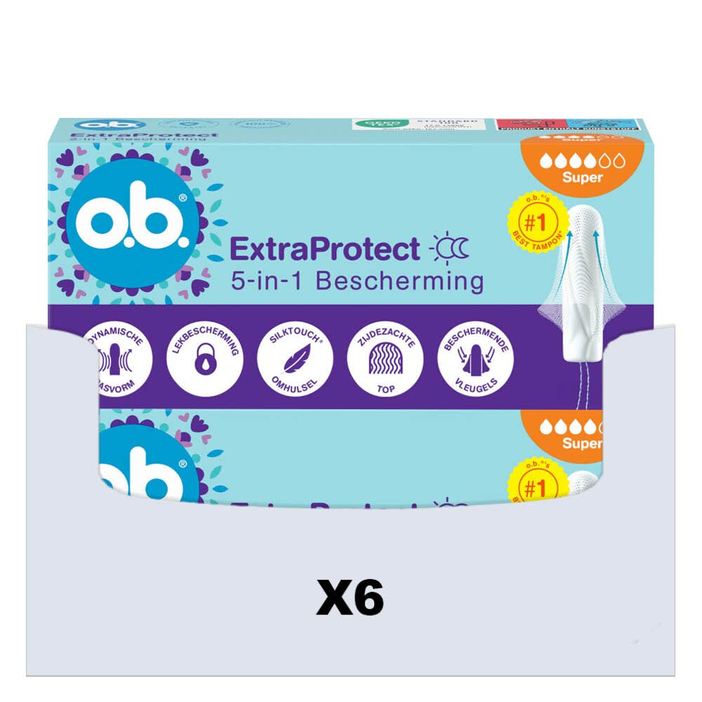 6x o.b. Extra Protect Super Tampons 16 stuks