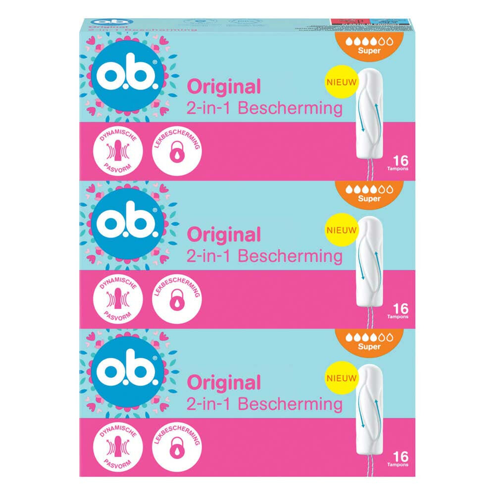 3x o.b. Original Dynamic Fit Super Tampons 16 stuks