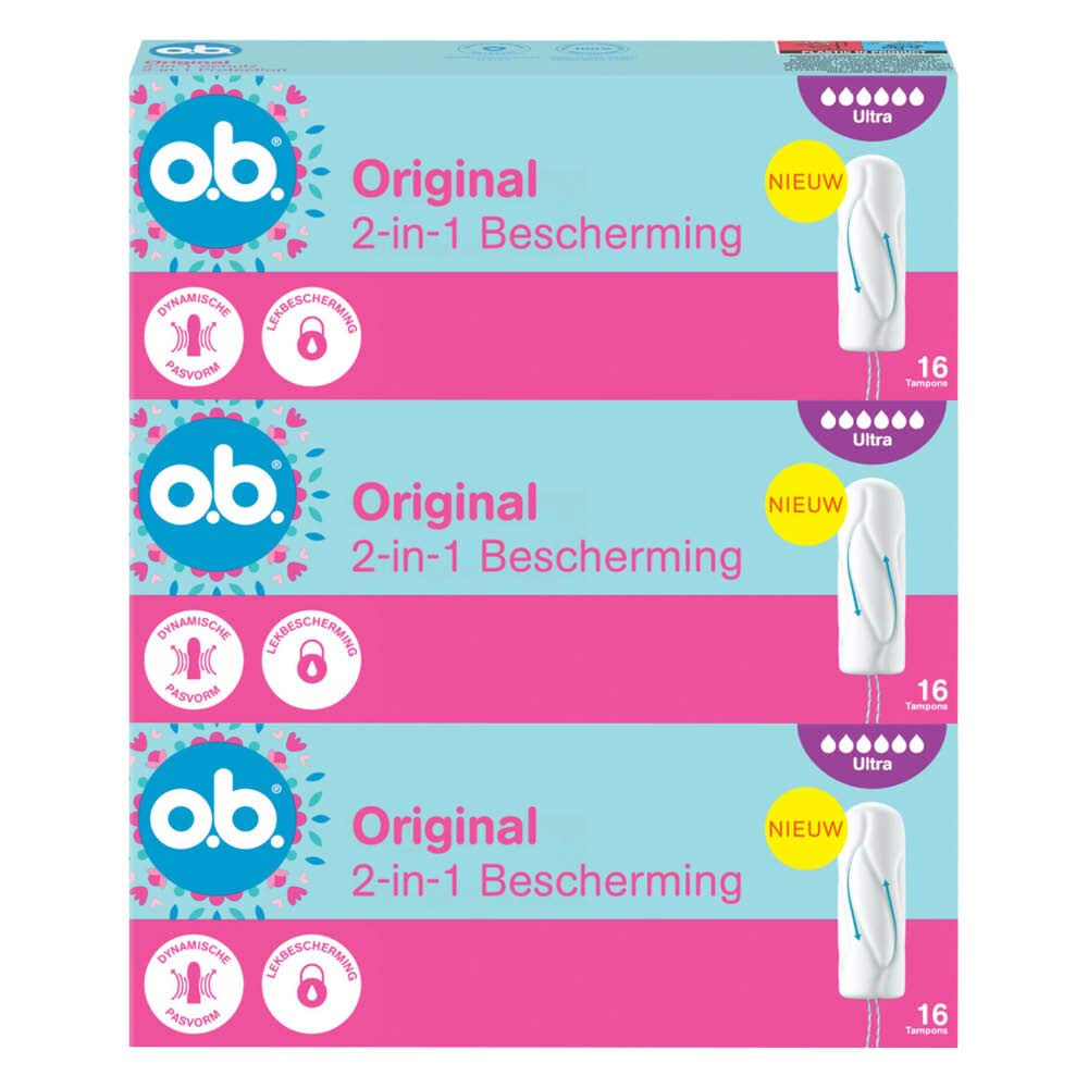 3x o.b. Original Dynamic Fit Ultra Tampons 16 stuks