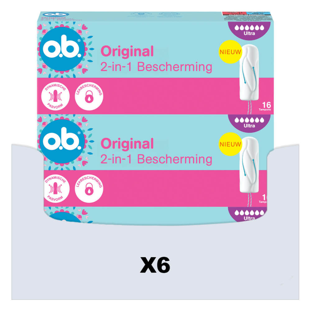 6x o.b. Original Dynamic Fit Ultra Tampons 16 stuks