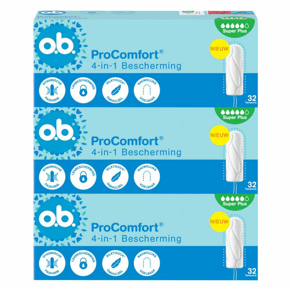 3x o.b. Pro Comfort Advanced Super Plus Tampons 32 stuks