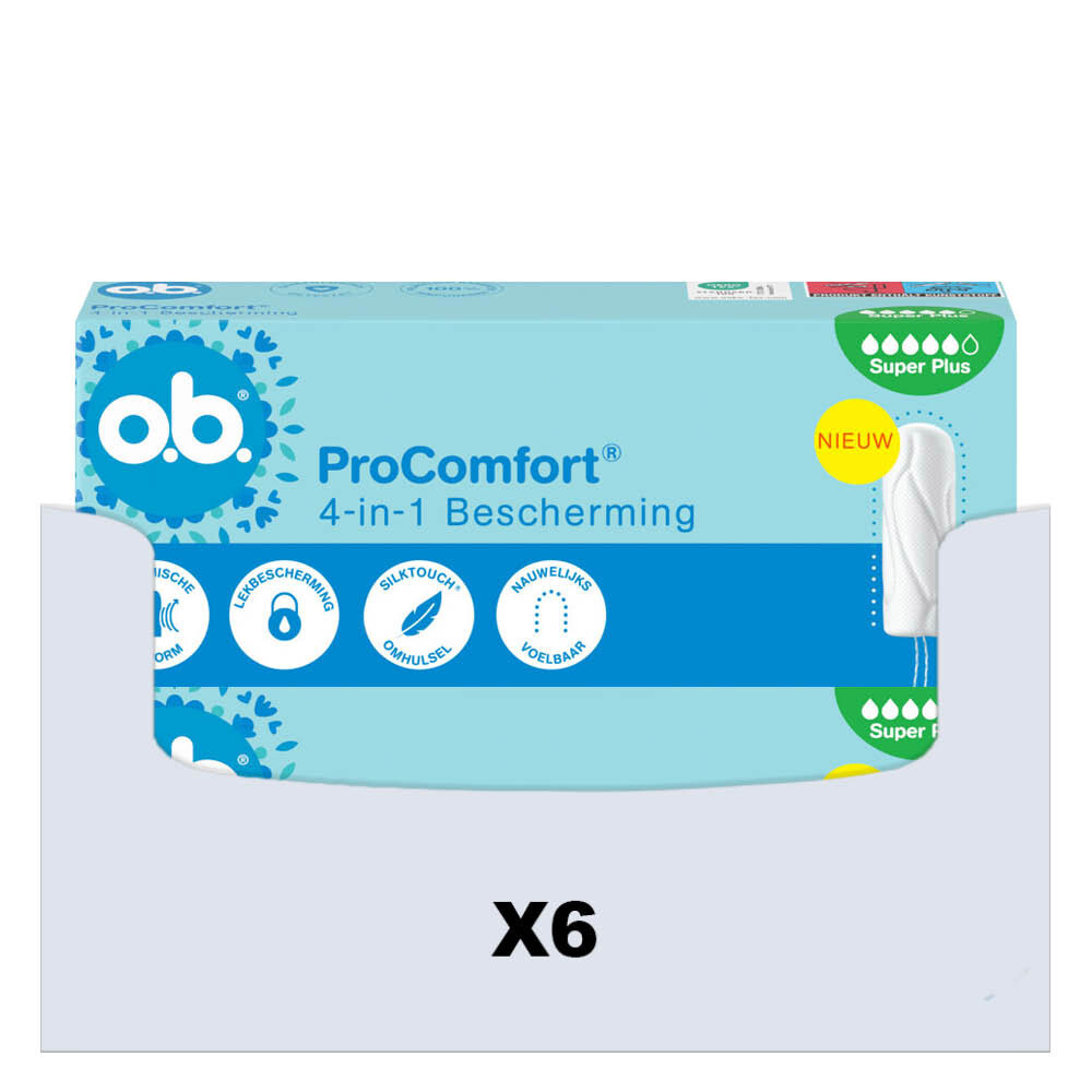 6x o.b. Pro Comfort Advanced Super Plus Tampons 16 stuks