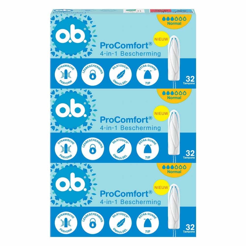 3x o.b. Pro Comfort Advanced Normal Tampons 32 stuks