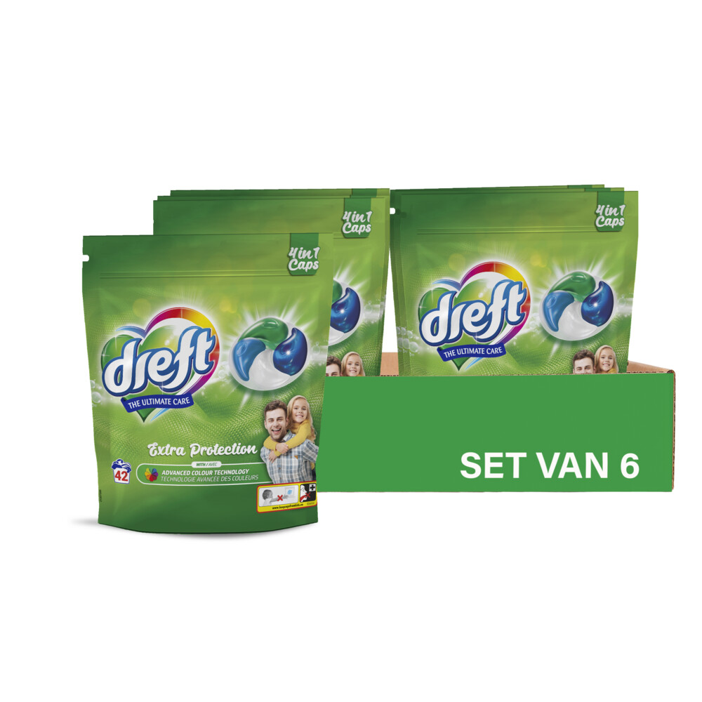 6x Dreft 4in1 Wasmiddel Capsules Regular 42 stuks