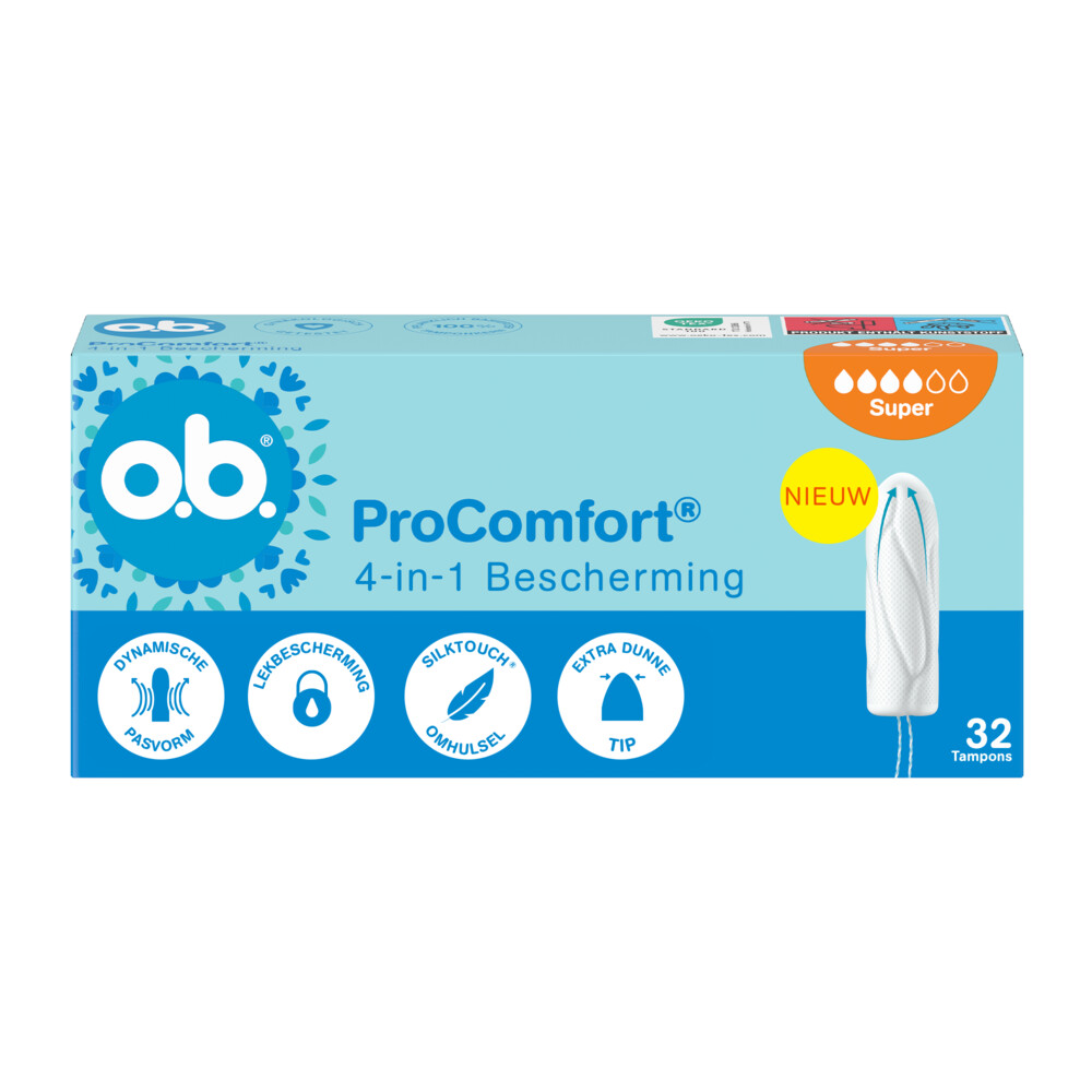 2+1 gratis: o.b. Pro Comfort Advanced Super Tampons 32 stuks