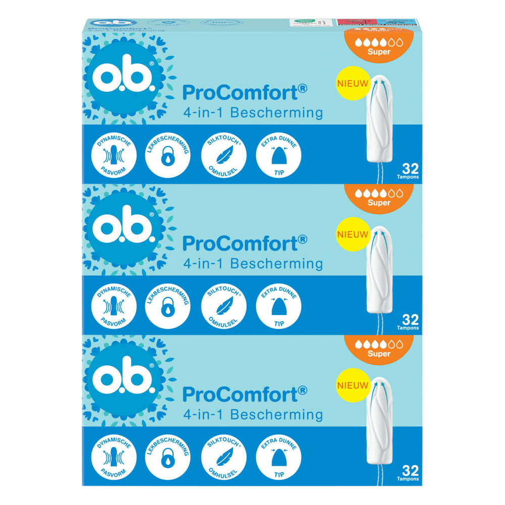 3x o.b. Pro Comfort Advanced Super Tampons 32 stuks