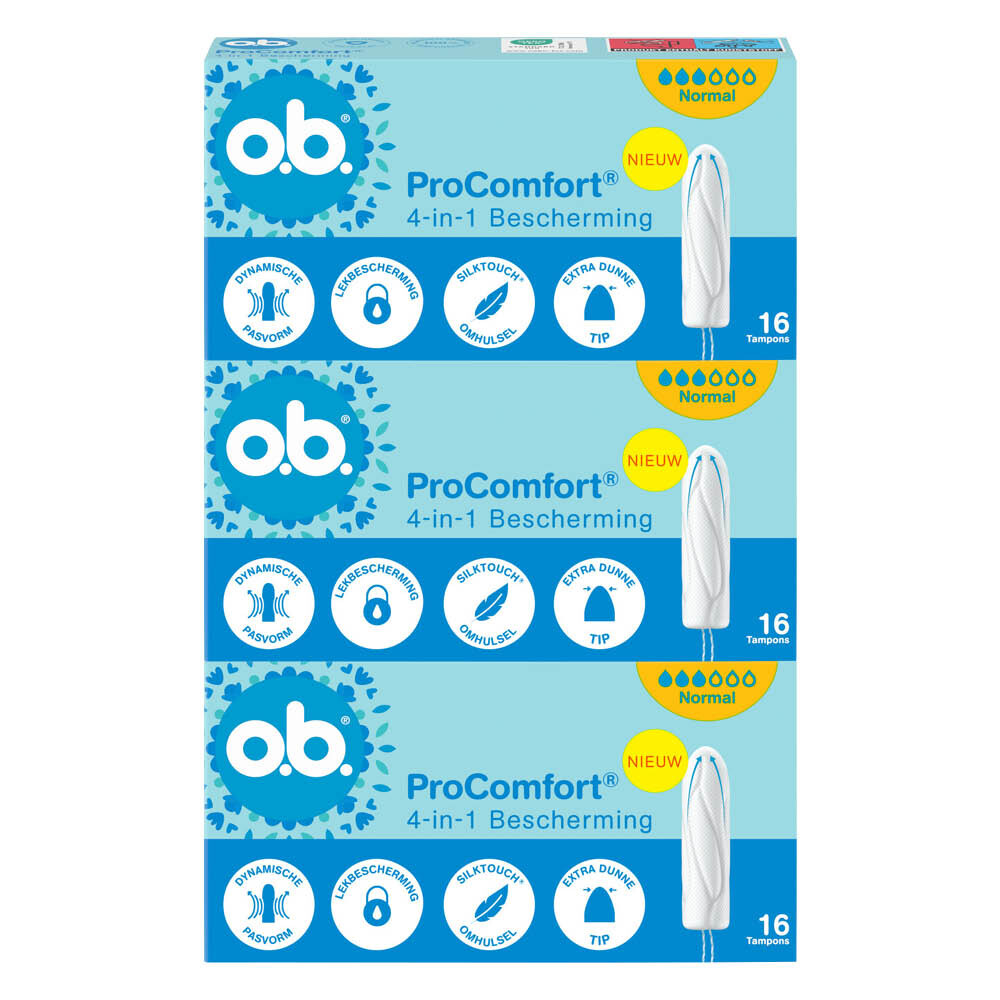 3x o.b. Pro Comfort Advanced Normal Tampons 16 stuks