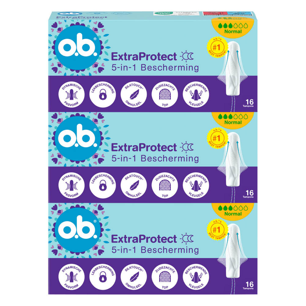 3x o.b. Extra Protect Normal Tampons 16 stuks