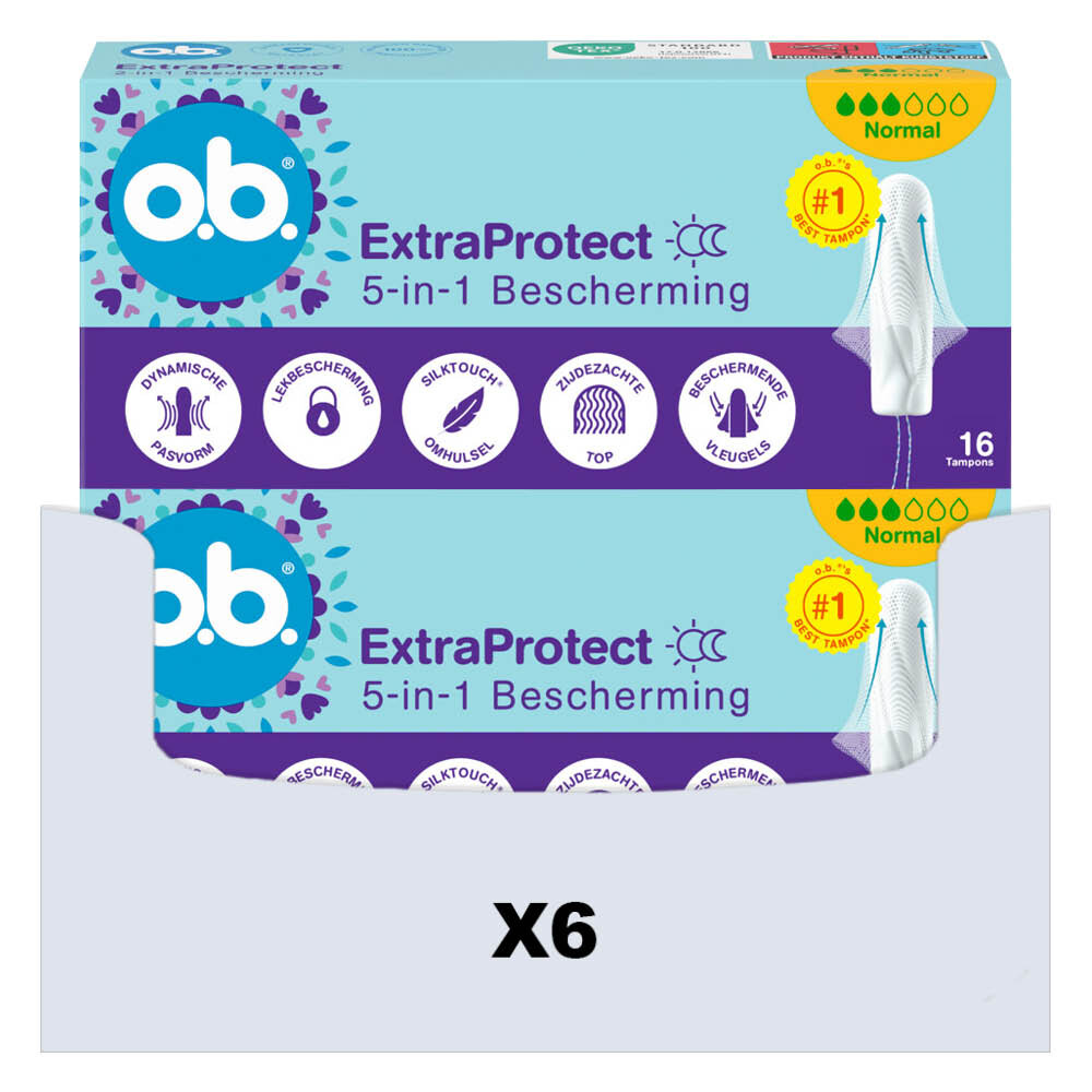 6x o.b. Extra Protect Normal Tampons 16 stuks