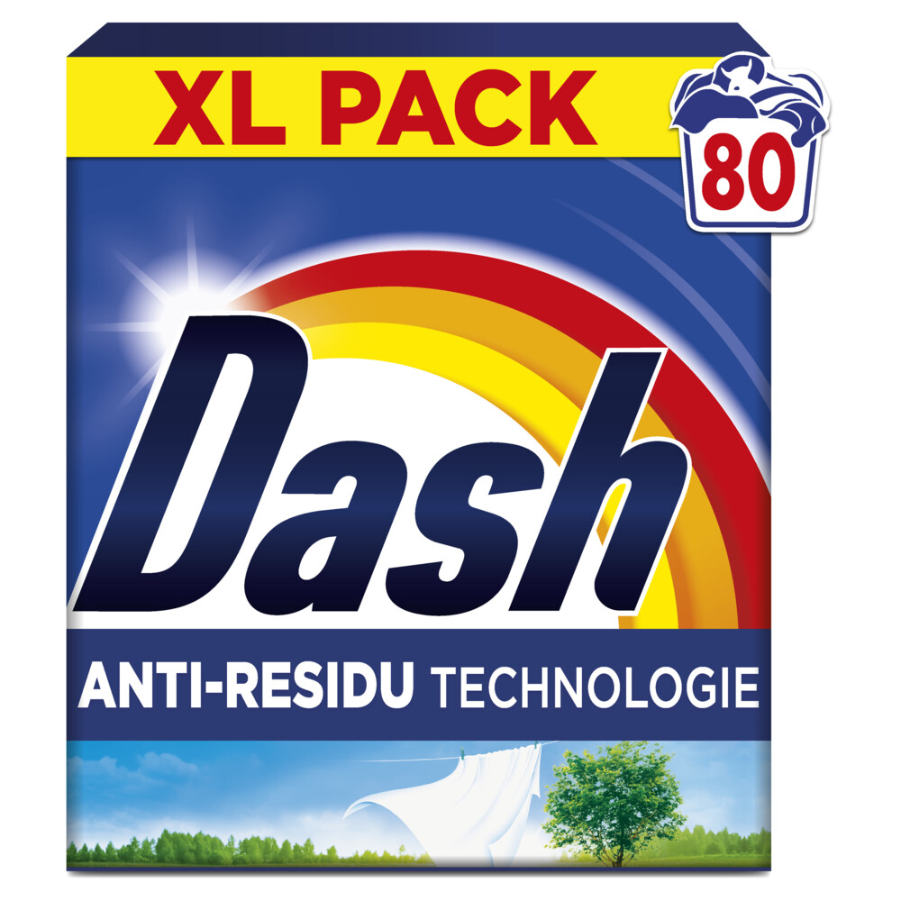 3+2 gratis: Dash Waspoeder Wasdraad Fris 80 Wasbeurten 4 kg