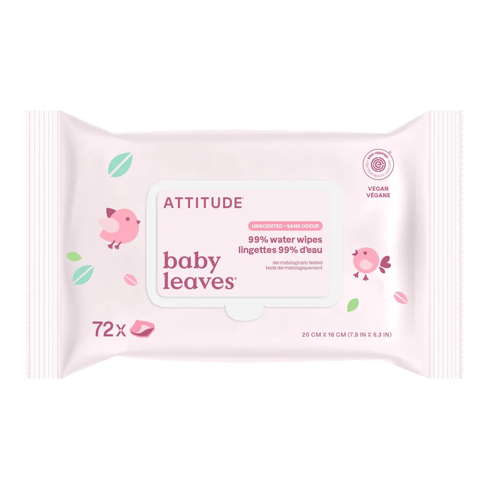 Attitude Baby Leaves 99% Waterwipes 72 stuks