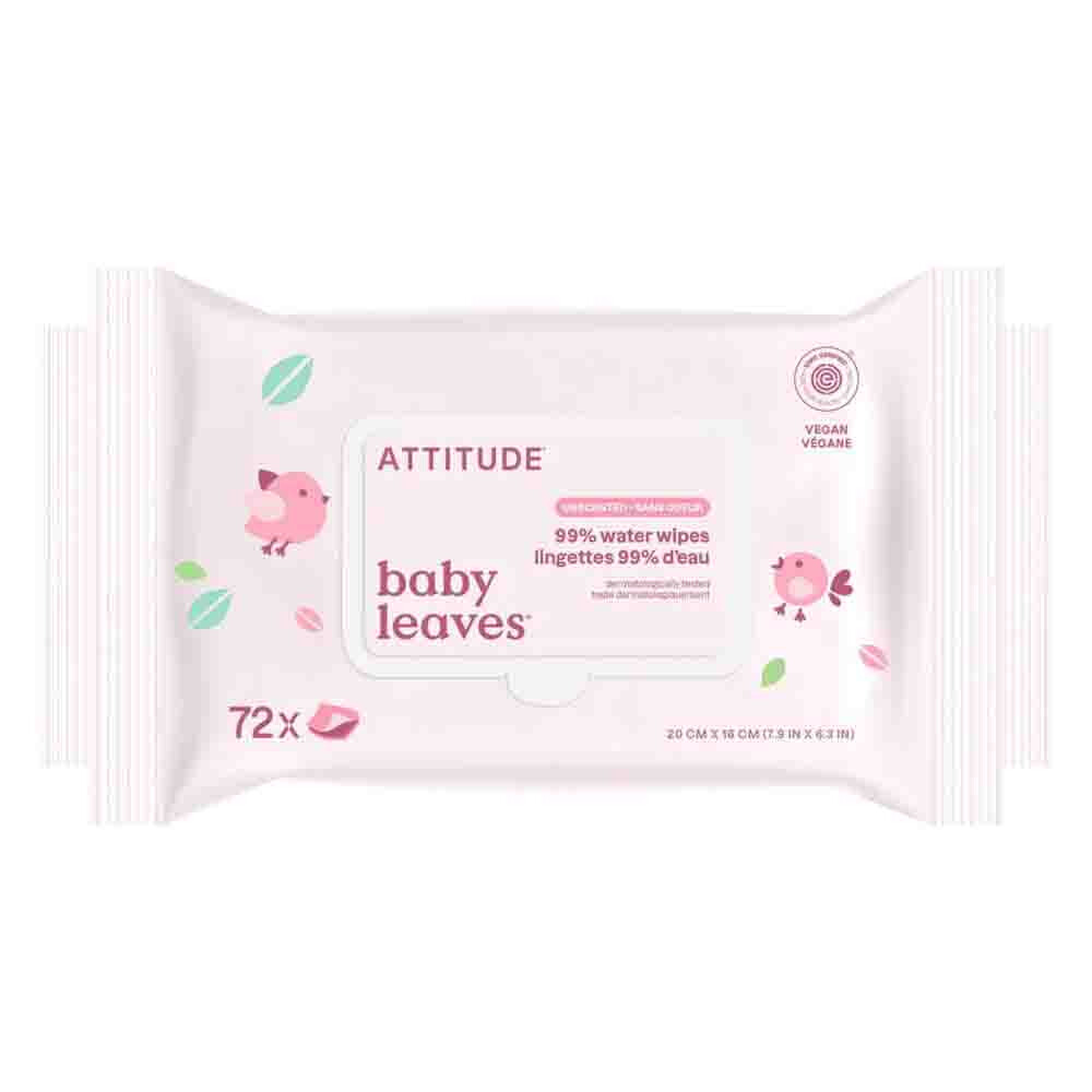 3x Attitude Baby Leaves 99% Waterwipes 72 stuks