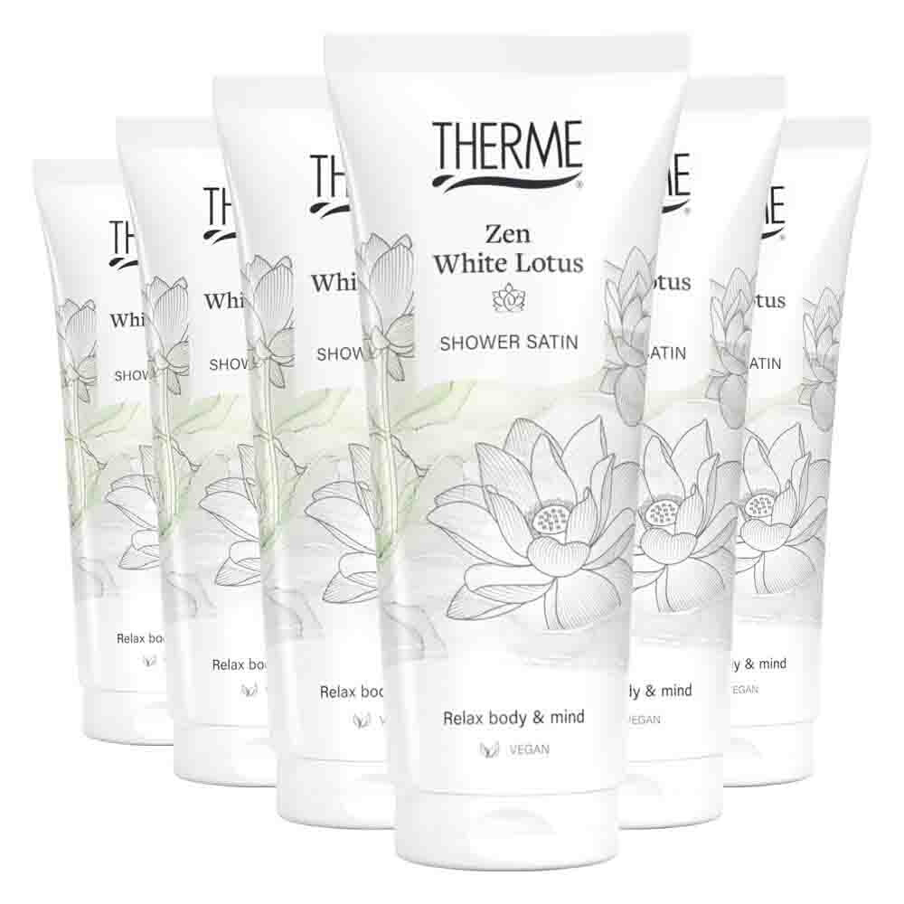 6x Therme Zen White Lotus Shower Satin 200 ml