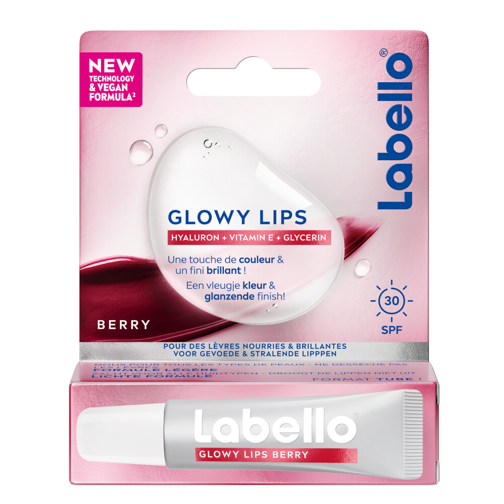 Labello Lippenbalsem Glowy Lips Berry Tube Met SPF30 10 Ml