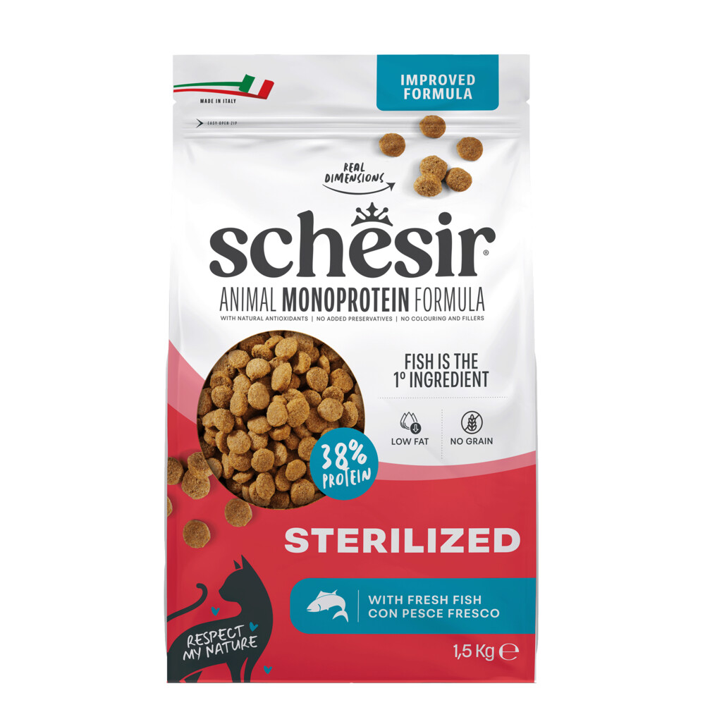 Schesir Monoproteïne Promo Kattenvoer Droog Sterilized Vis 1,5 kg