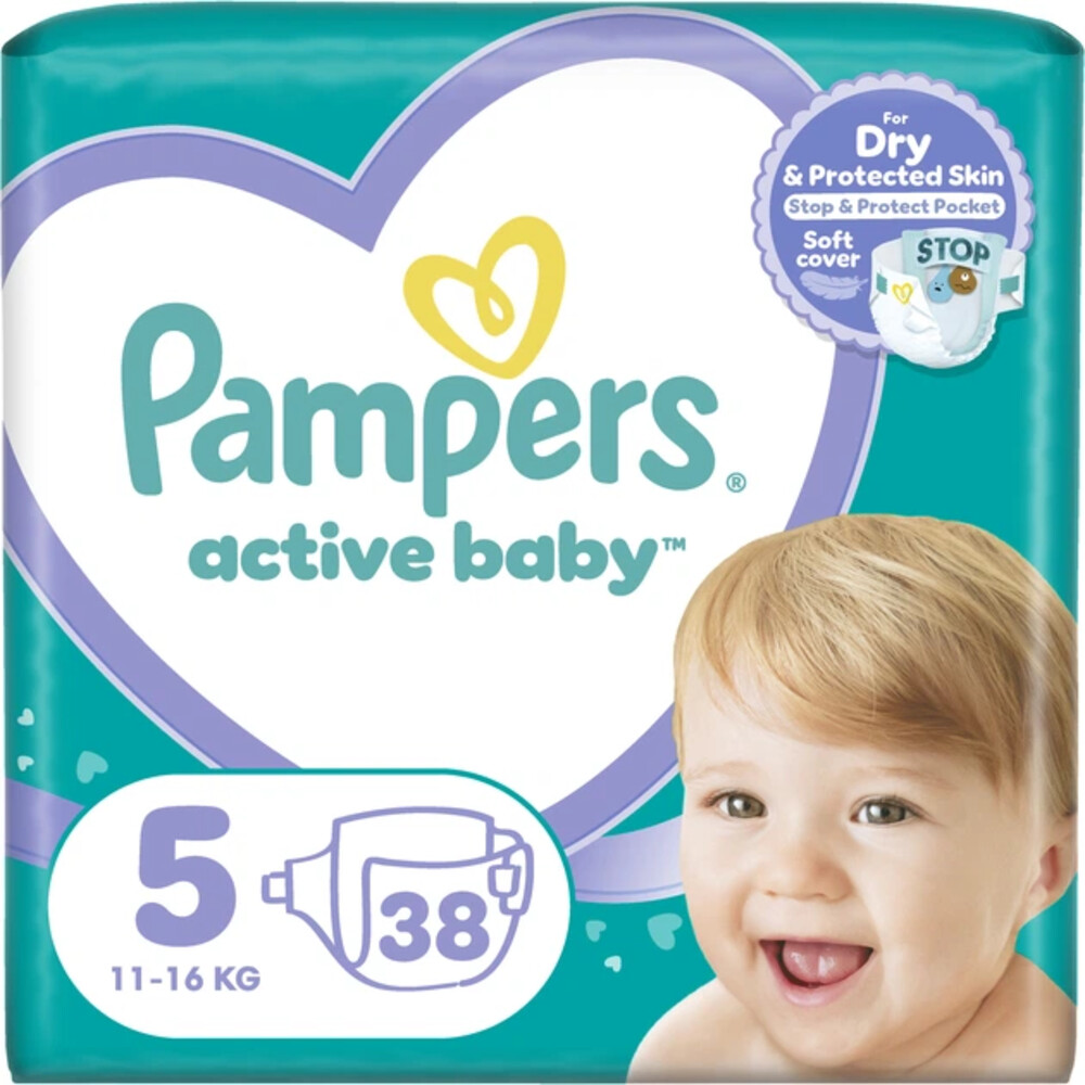 3x Pampers Active Baby Luiers Maat 5 (11-16 kg) 38 stuks