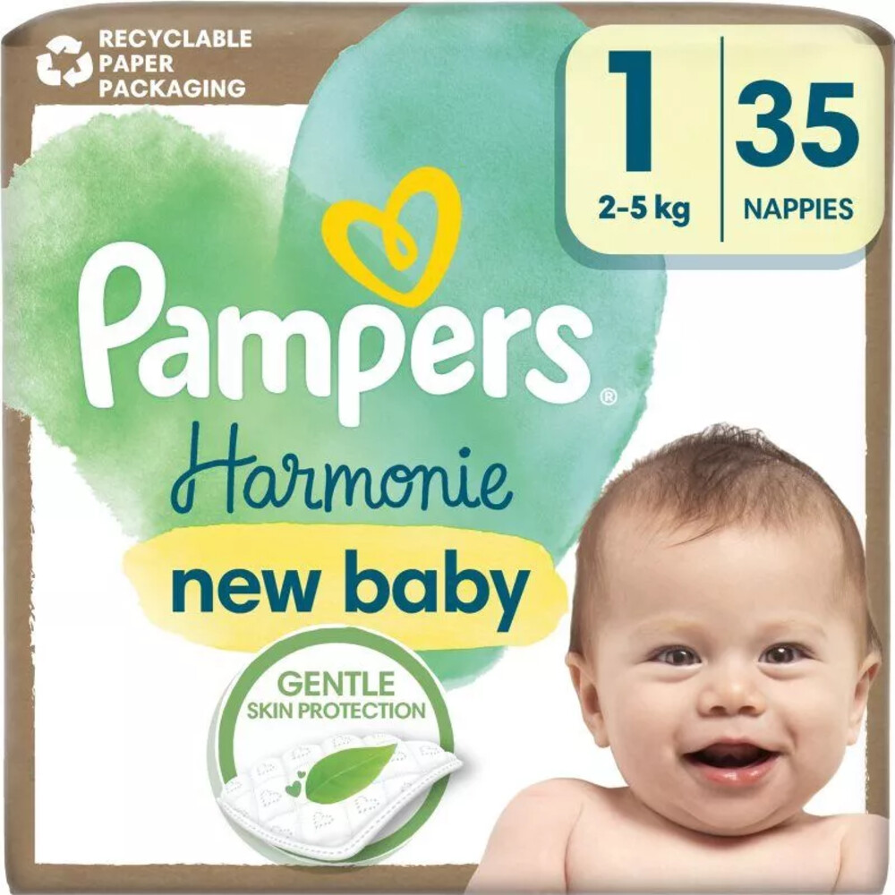 3x Pampers Harmonie Luiers Maat 1 (2-5kg) 35 stuks