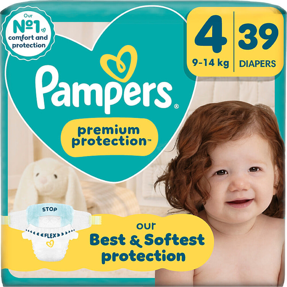 2x Pampers Premium Protection Luiers Maat 4 (9-14 kg) 39 stuks