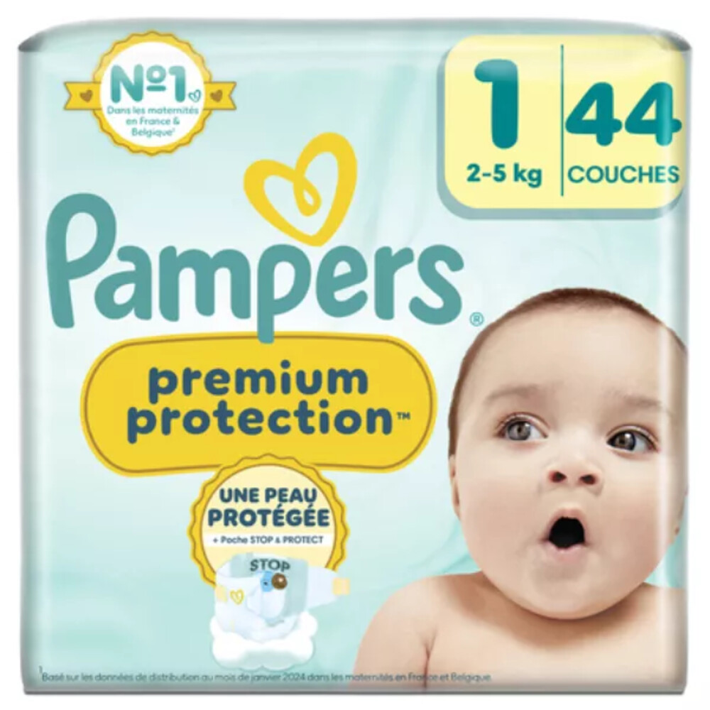 Pampers Premium Protection Luiers Maat 1 (2-5 kg) - 2 x 44 stuks - Voordeelverpakking