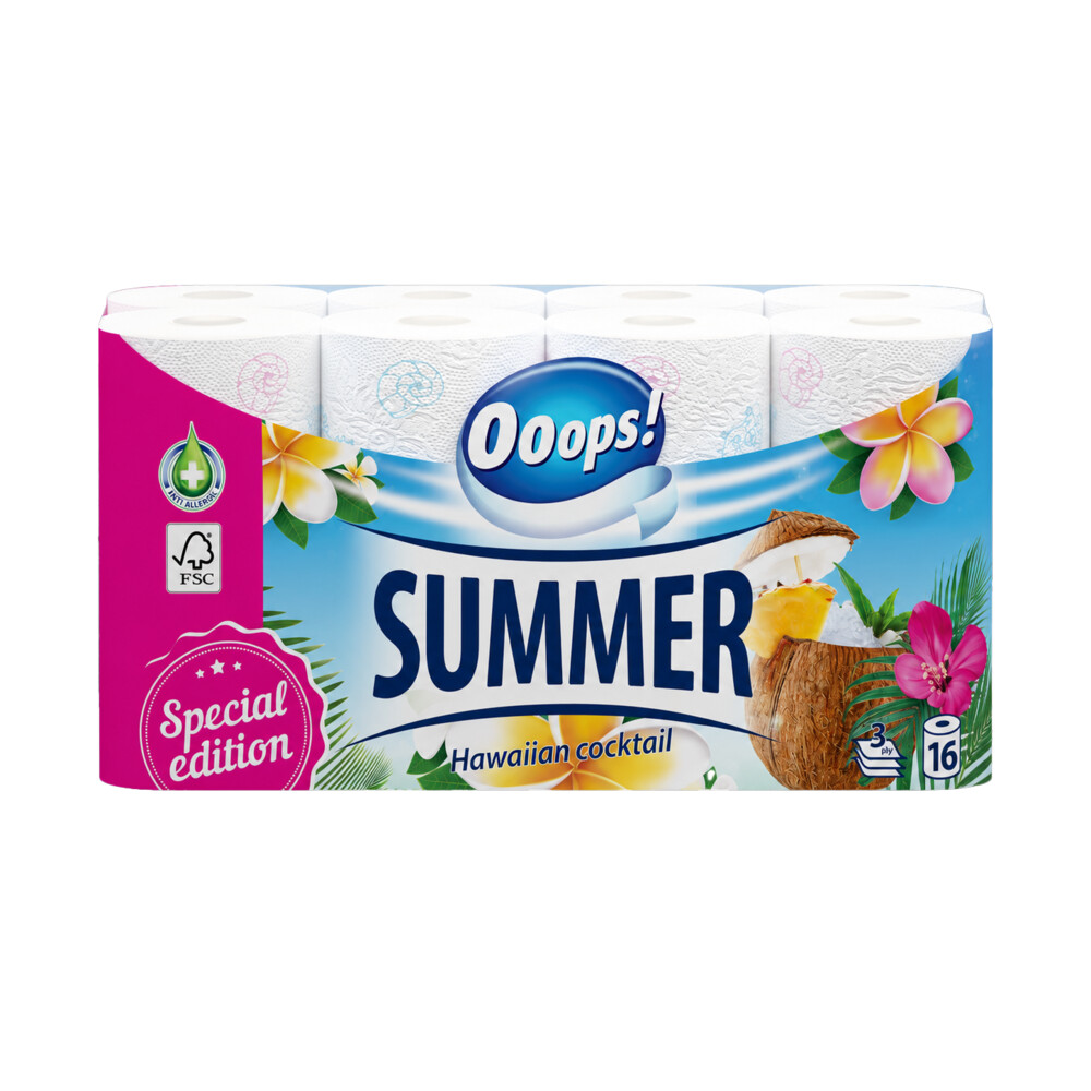 Ooops! Toiletpapier Classic Sensitive Summer Editie 3-laags 16 stuks