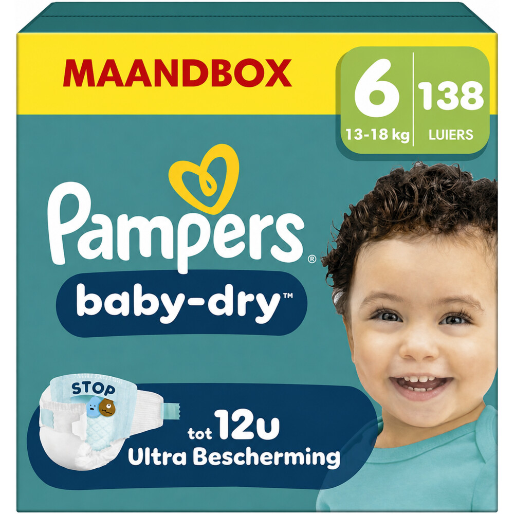 Pampers - Baby Dry - Maat 6 - Maandbox - 138 Stuks - 13-18 KG