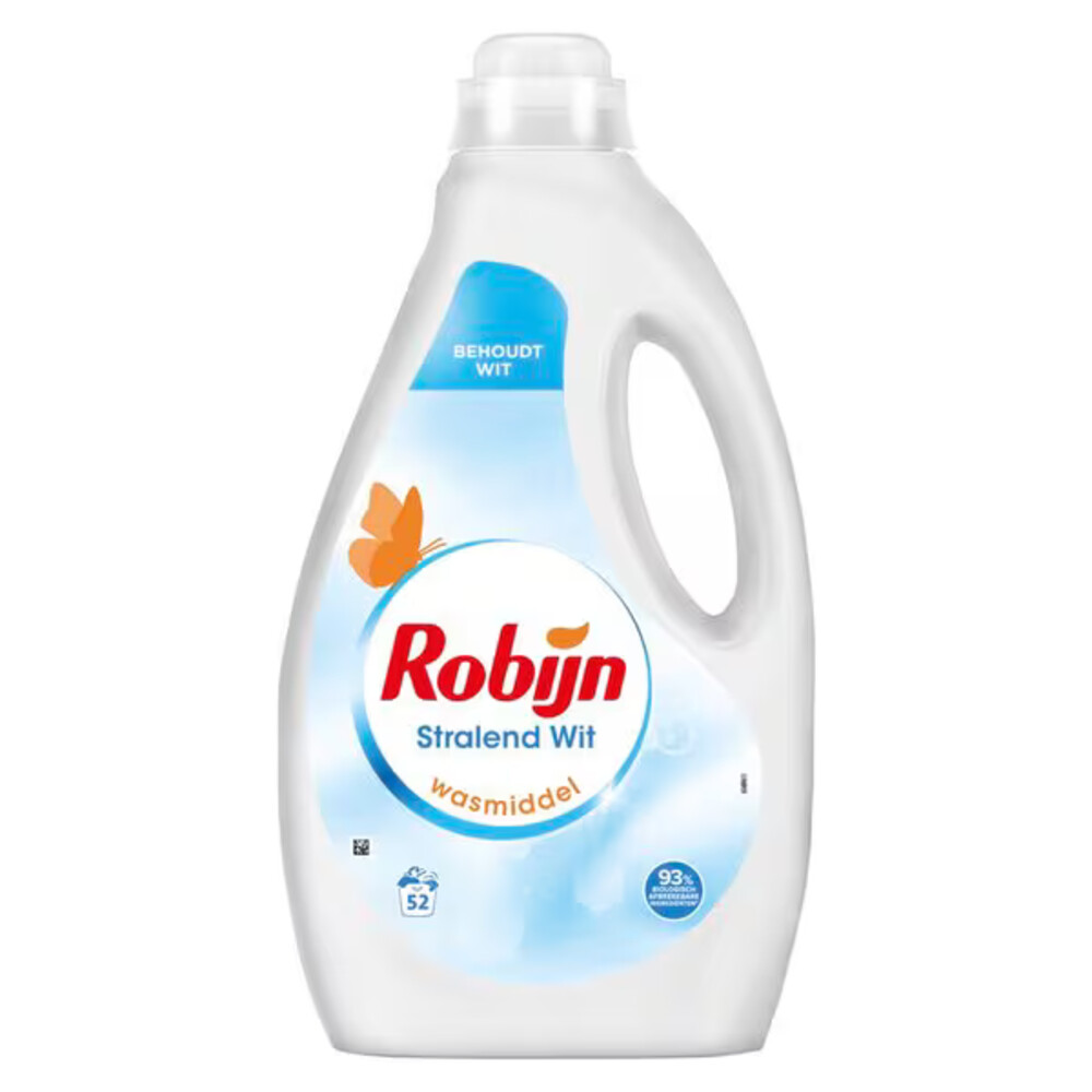 1+1 gratis: Robijn Vloeibaar Wasmiddel White 52 Wasbeurten 2,6 liter