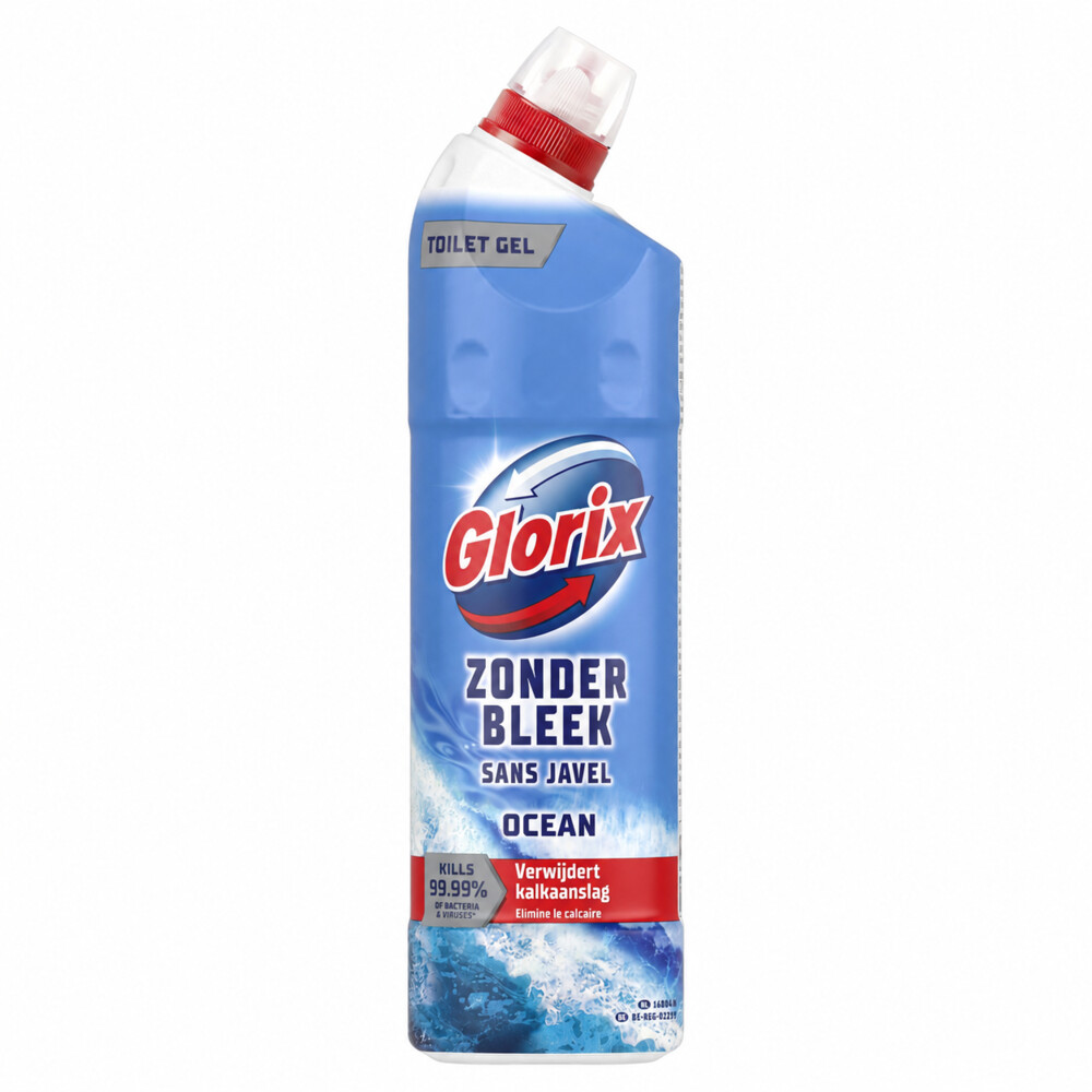 6x Glorix Toiletreiniger Ocean Zonder Bleek 750 ml