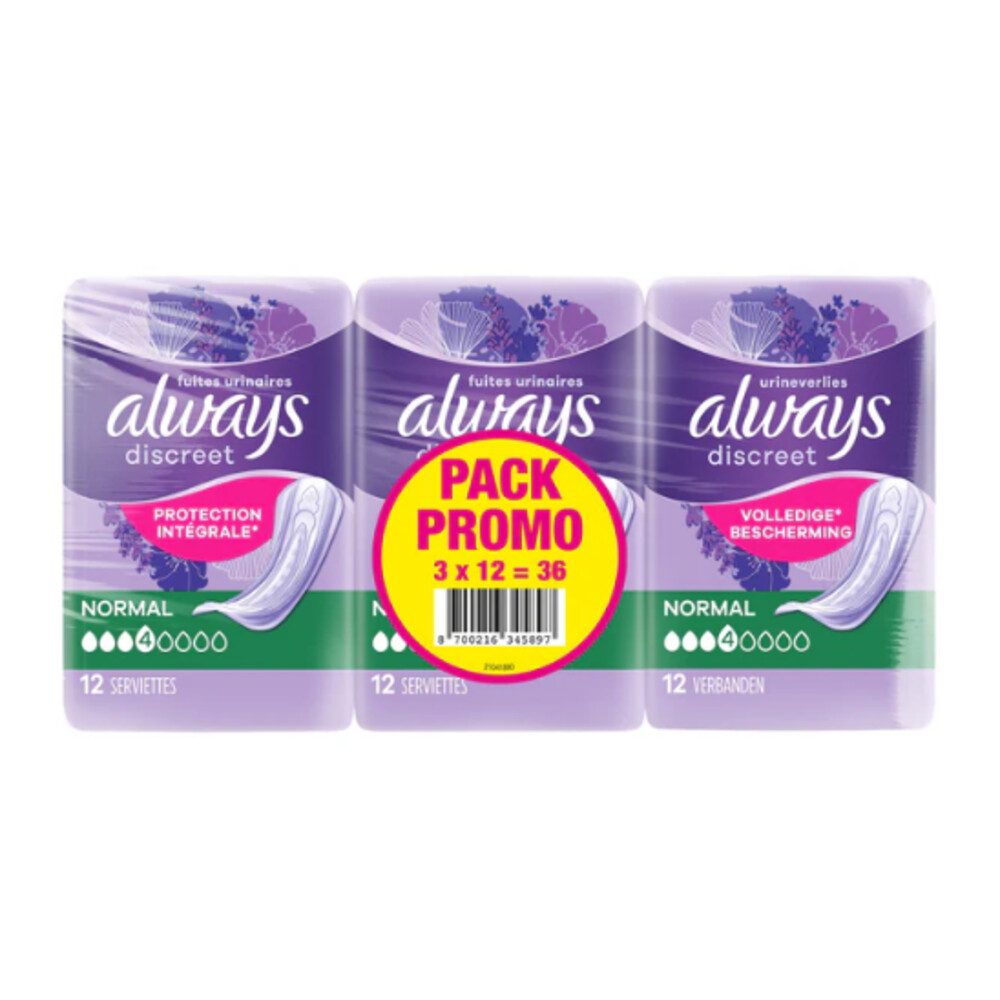 Always Inlegkruisjes Normal 3x12 stuks