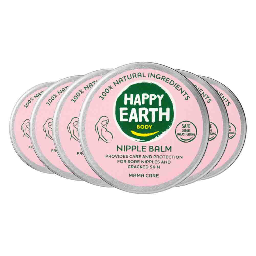 6x Happy Earth 100% Natuurlijke Mama Care Tepelbalsem 30 gr