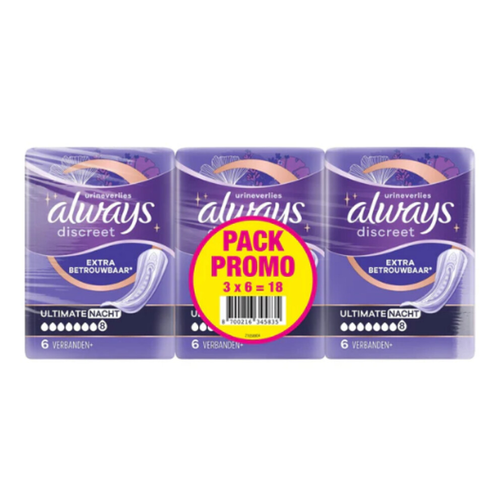 Always Inlegkruisjes Nacht 3x6 stuks
