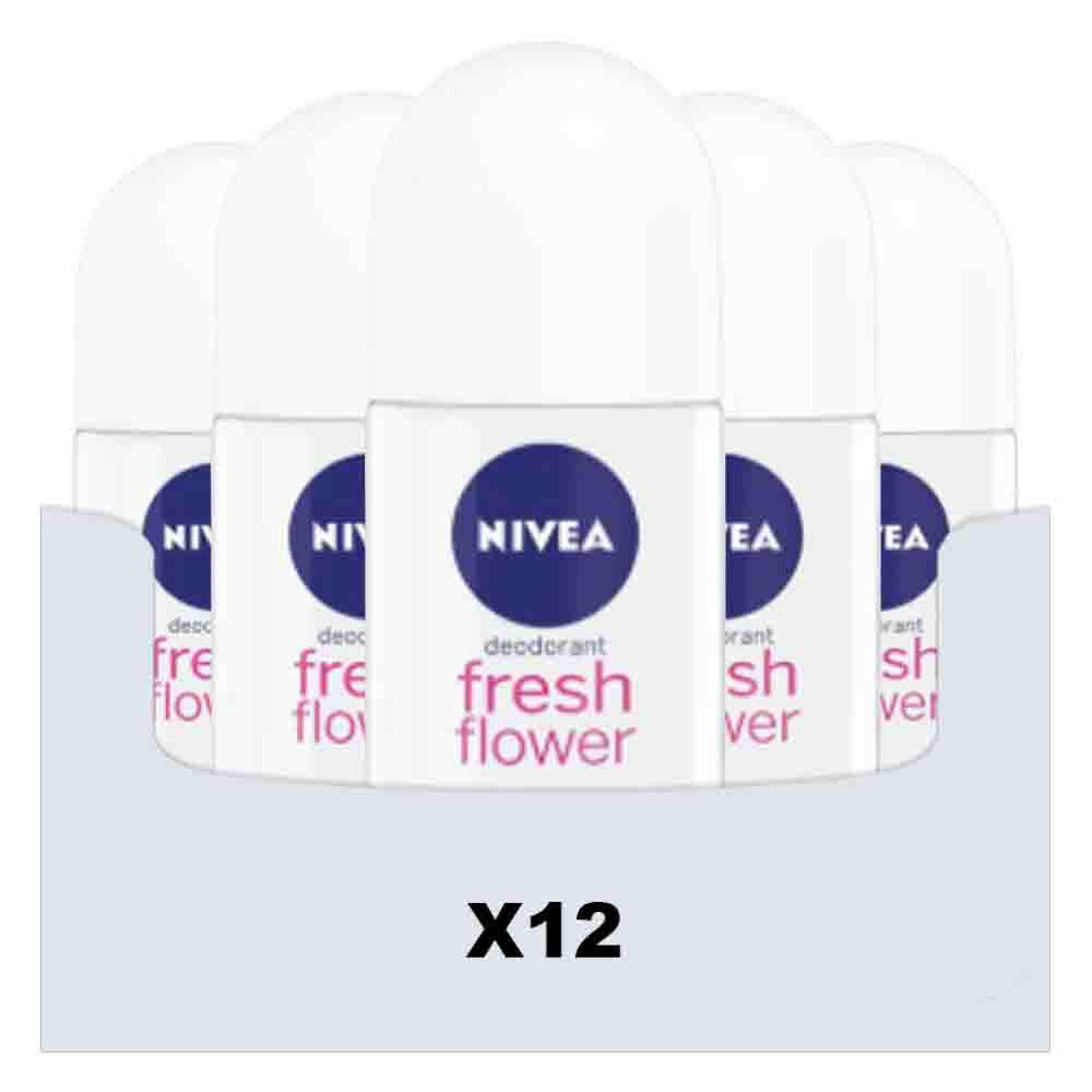 12x NIVEA Deodorant Roller Fresh Flower 50 ml