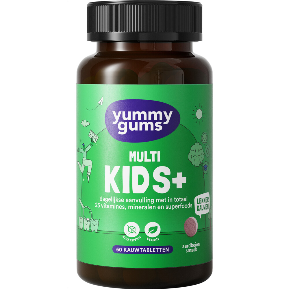 Yummygums Kids+ Multi Kauwtablet Suikervrij 60 stuks