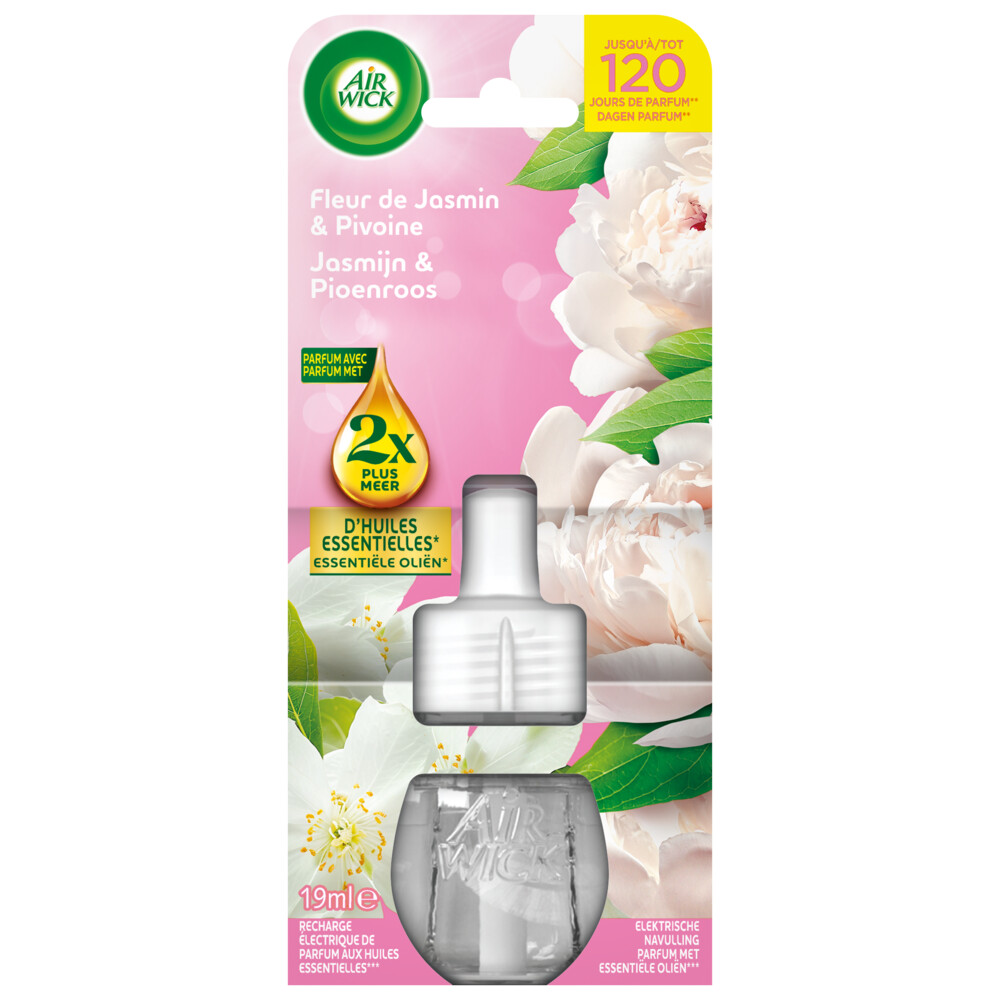 6x Air Wick Elektrische Luchtverfrisser Navulling Jasmin & Peony 19 ml