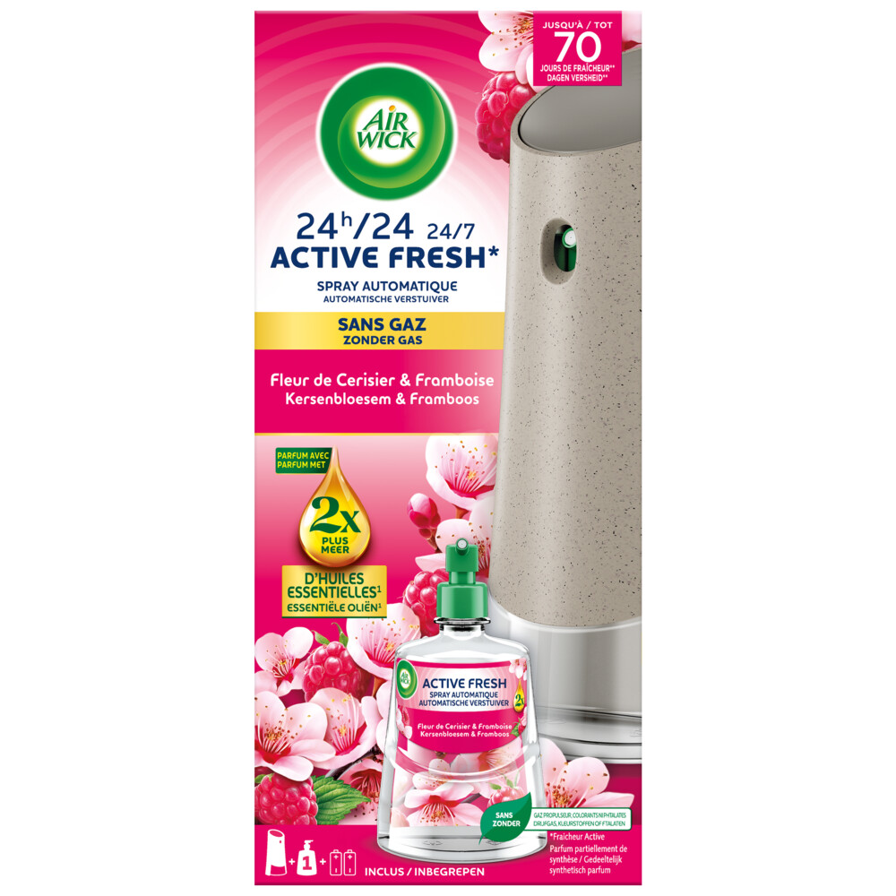 4x Air Wick Luchtverfrisser Starter Kit Cherry Blossom & Raspberry 228 ml