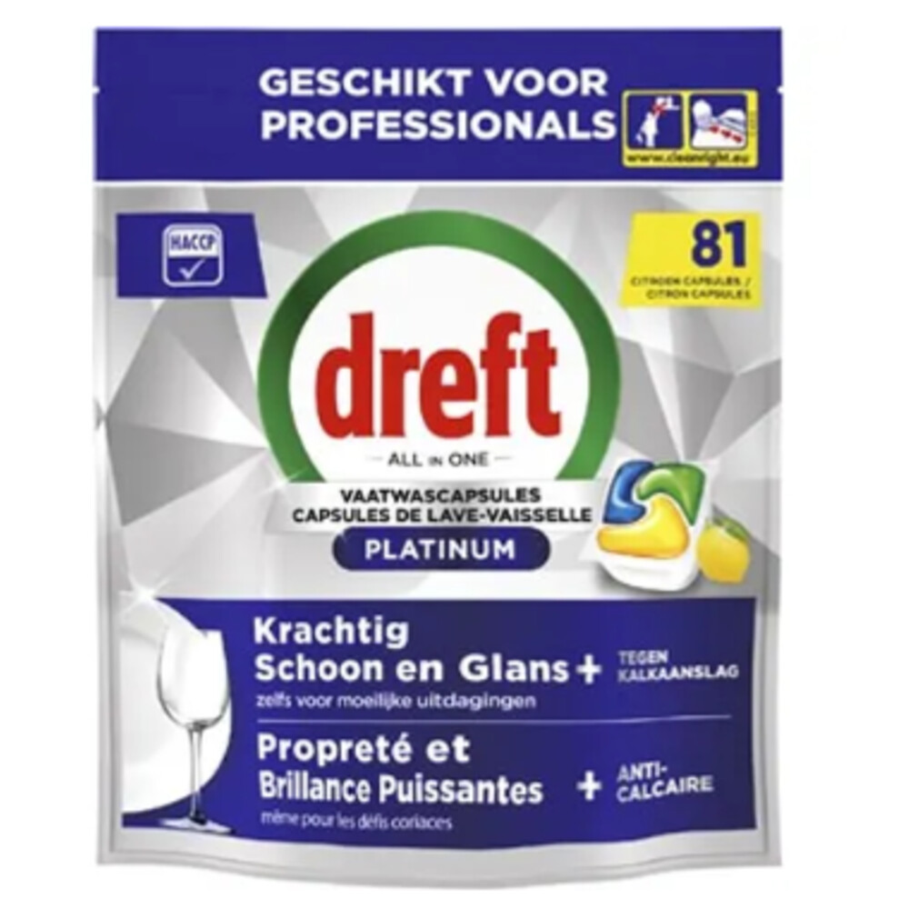 3x Dreft Vaatwastabletten Pro Platinum Lemon 81 stuks