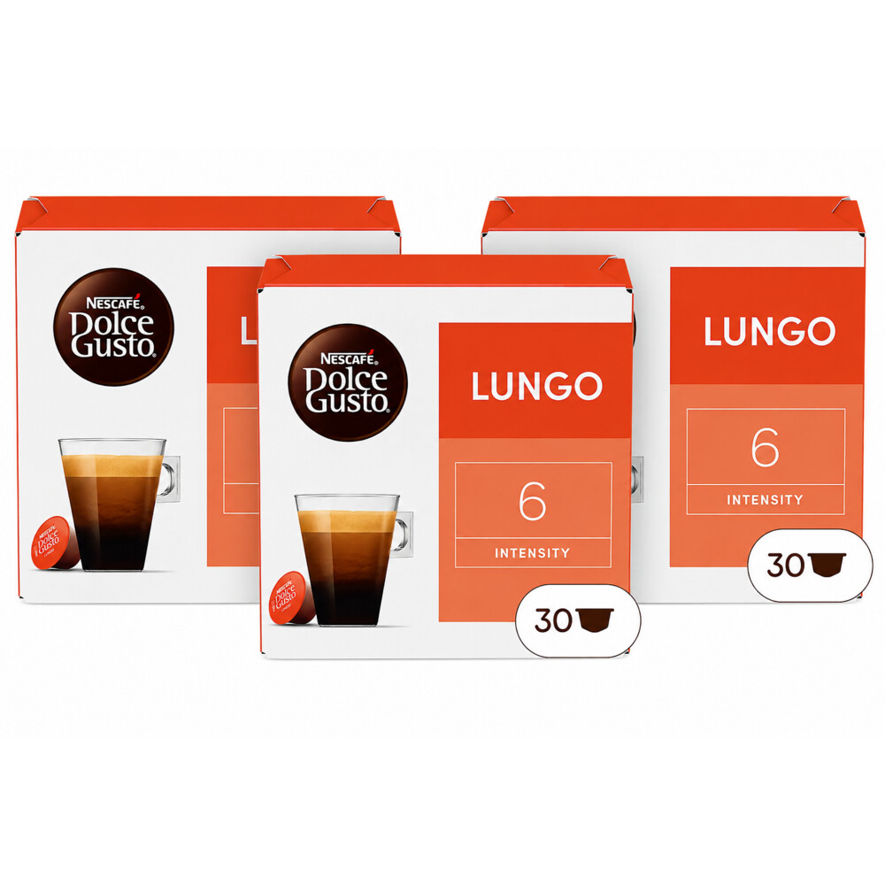 3x Nescafé Dolce Gusto Maxi Pack Lungo 30 stuks