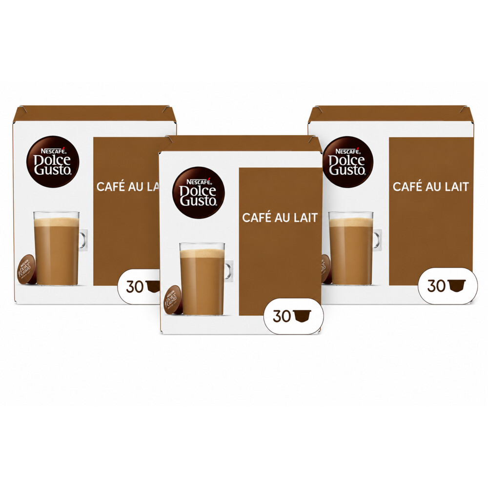 3x Nescafé Dolce Gusto Maxi Pack Café Au Lait 30 stuks