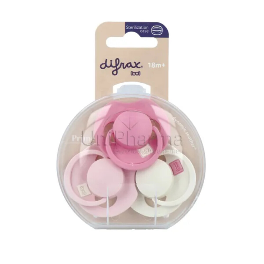 Difrax Fopspeen Prime 18+ mnd Roze 3 stuks