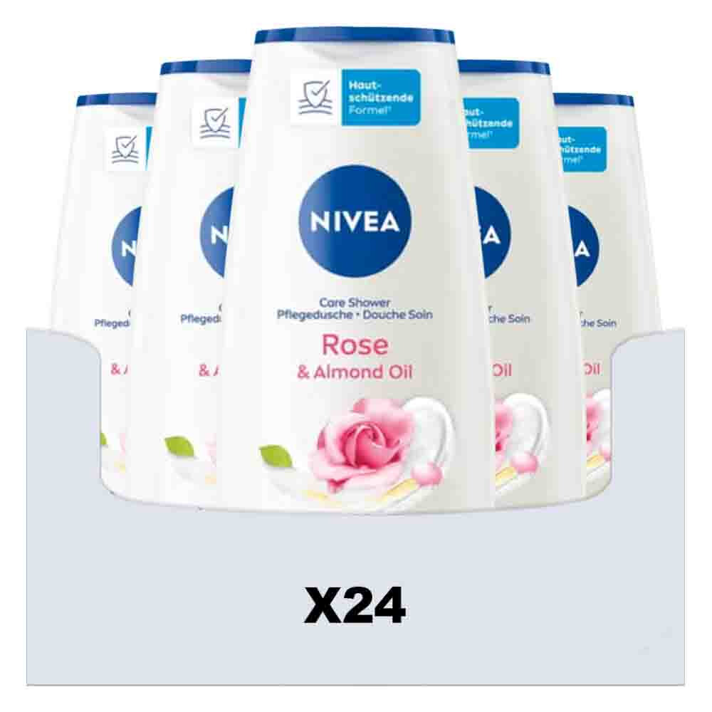 24x NIVEA Douchegel Rose & Almond Oil 250 ml