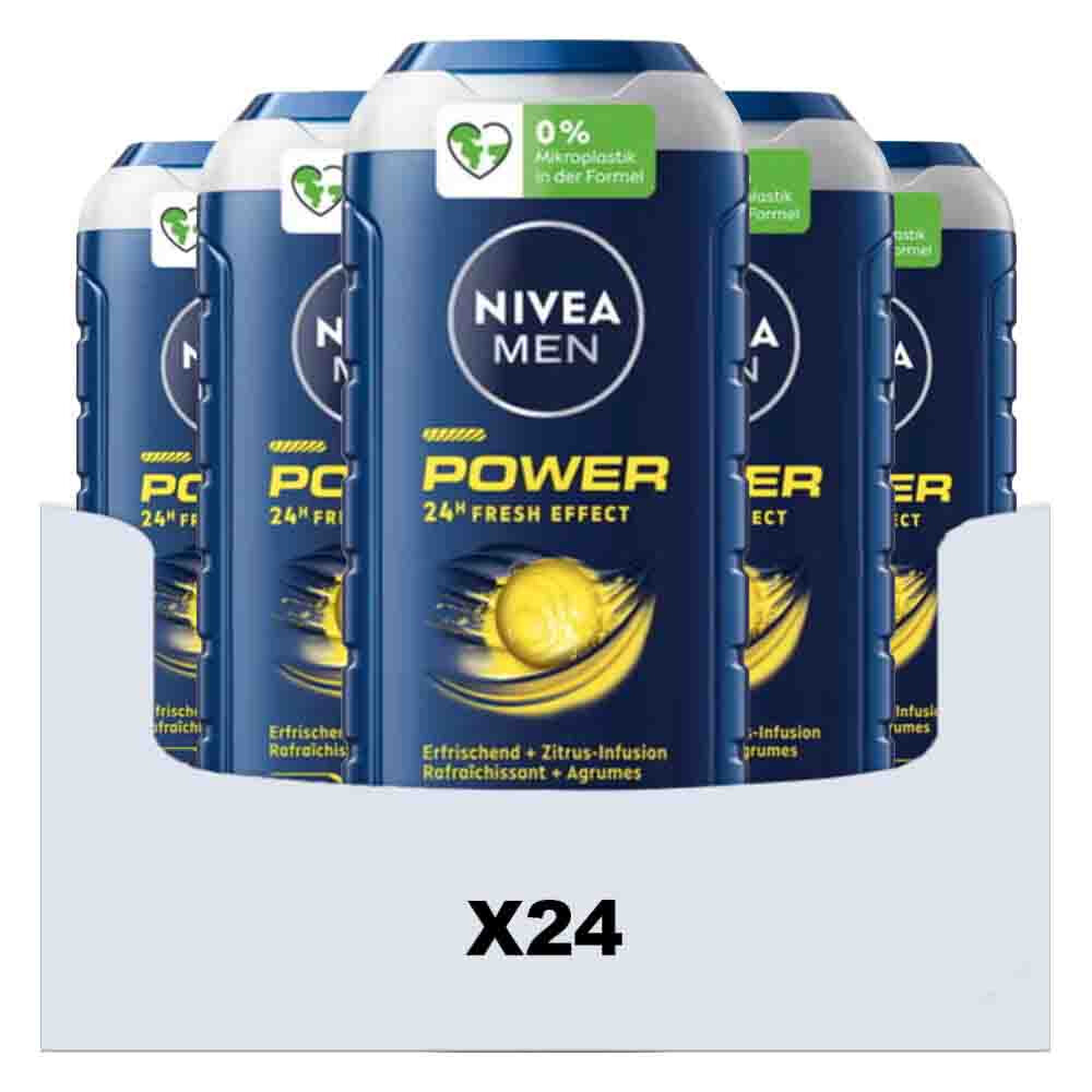 24x NIVEA Men Shampoo & Douchegel 3in1 Power 250 ml
