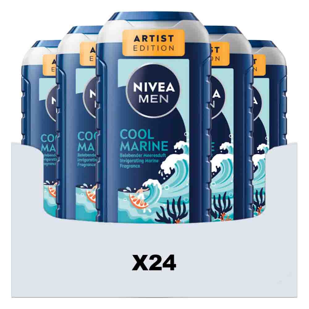 24x NIVEA Men Shampoo & Douchegel 3in1 Cool Marine 250 ml