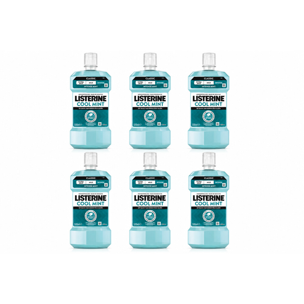 6x Listerine Mondwater Coolmint Intense 500 ml
