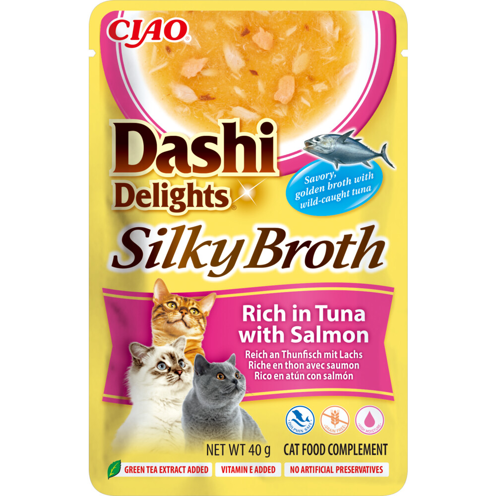 Ciao Dashi Delights Silky Broth Kattenvoer Nat Tuna & Salmon 40 gr