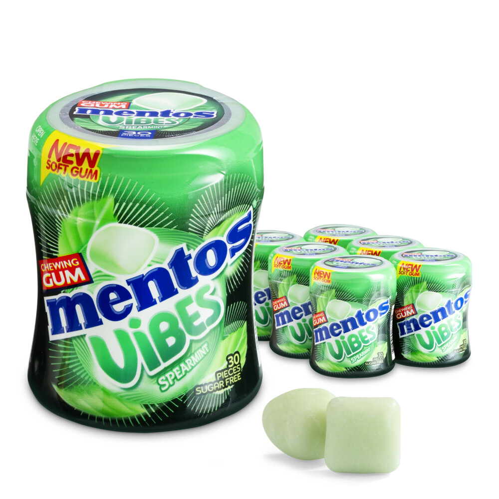 Mentos Kauwgom Vibes Spearmint Suikervrij 6 x 30 stuks
